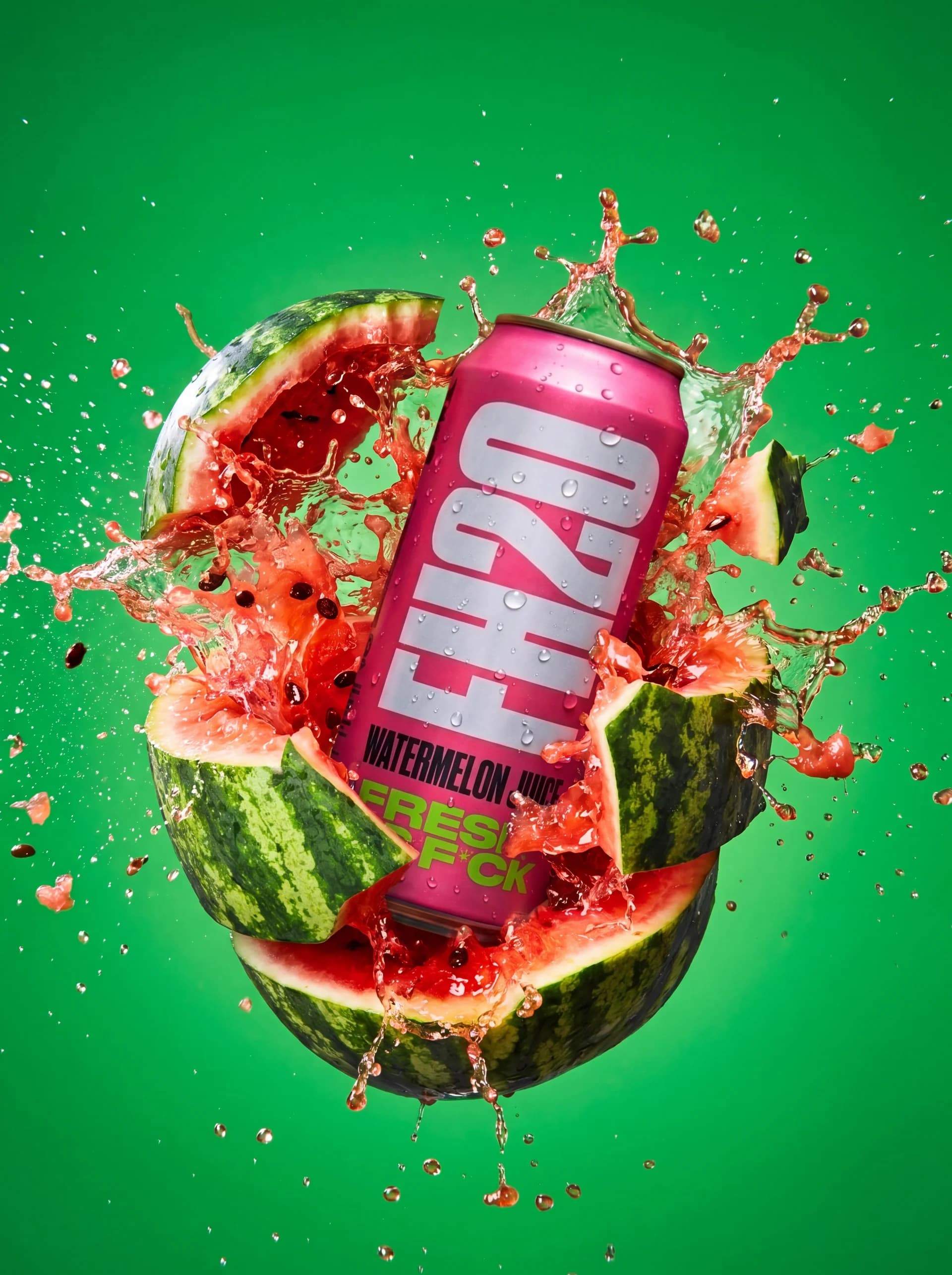 FH2O can bursting through a watermelon